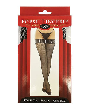 Vinyl Top Fishnet Stocking O/s Lingerie