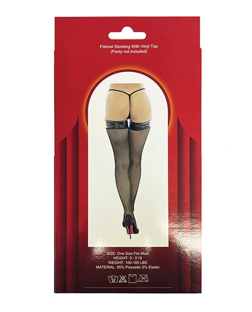 Vinyl Top Fishnet Stocking O/s Lingerie