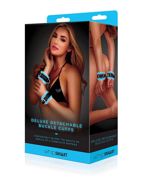 Whip Smart Glow In The Dark Deluxe Detachable Buckle Cuffs Blue Bondage Blindfolds & Restraints