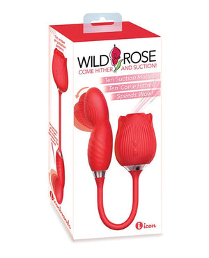 Wild Rose Suction & Come Hither Vibrator - Red Stimulators