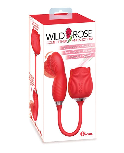 Wild Rose Suction & Come Hither Vibrator - Red Stimulators