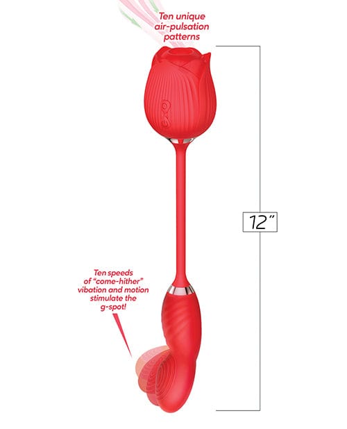 Wild Rose Suction & Come Hither Vibrator - Red Stimulators