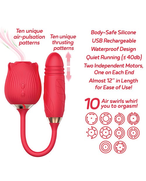 Wild Rose & Thruster Vibrator - Red Stimulators