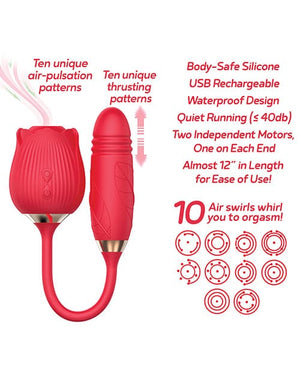 Wild Rose & Thruster Vibrator - Red Stimulators