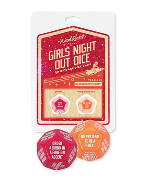 Wood Rocket Girls Night Out Do or Dare Dice Game - Red Games For Parties