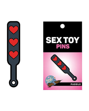 Wood Rocket Sex Toy Hearts Paddle Pin - Black/Red Novelties