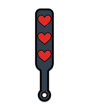 Wood Rocket Sex Toy Hearts Paddle Pin - Black/Red Novelties