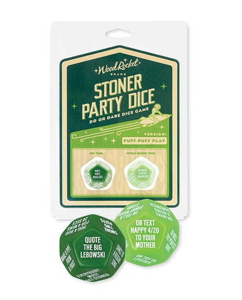 Wood Rocket Stoner Party Dice Game - Green Games For Parties