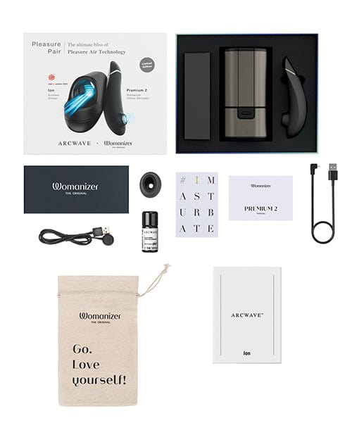 Wow Tech Stimulators Arcwave Ion / Womanizer Premium 2 Pleasure Pair - Black