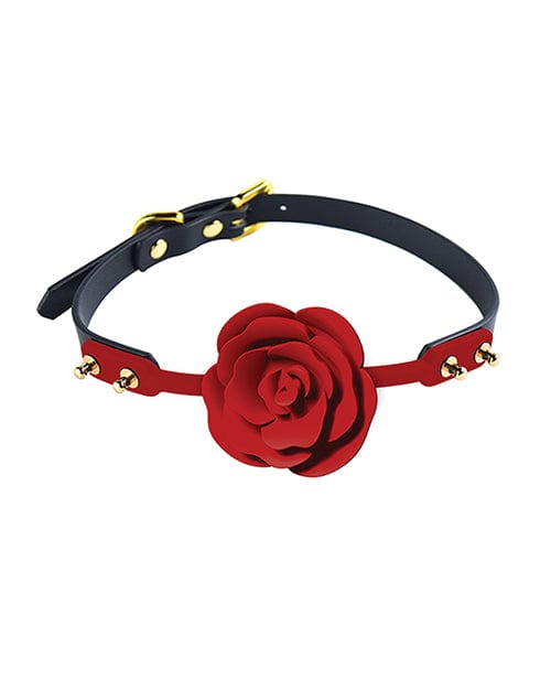 ZALO Rose Ball Gag - Red/Black Bondage Blindfolds & Restraints