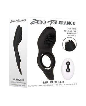 Zero Tolerance Mr. Flicker Vibrating Cock Ring - Black Penis Enhancement