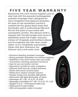 Zero Tolerance The Gentleman Rechargeable Prostate Massager - Black Anal Products